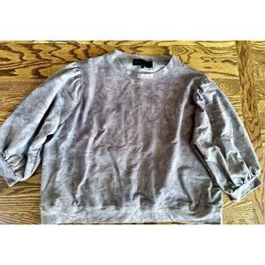 EUC Kendall + Kylie Pullover‎ Cropped Sweatshirt Gray Size 1X Plus Size Balloon